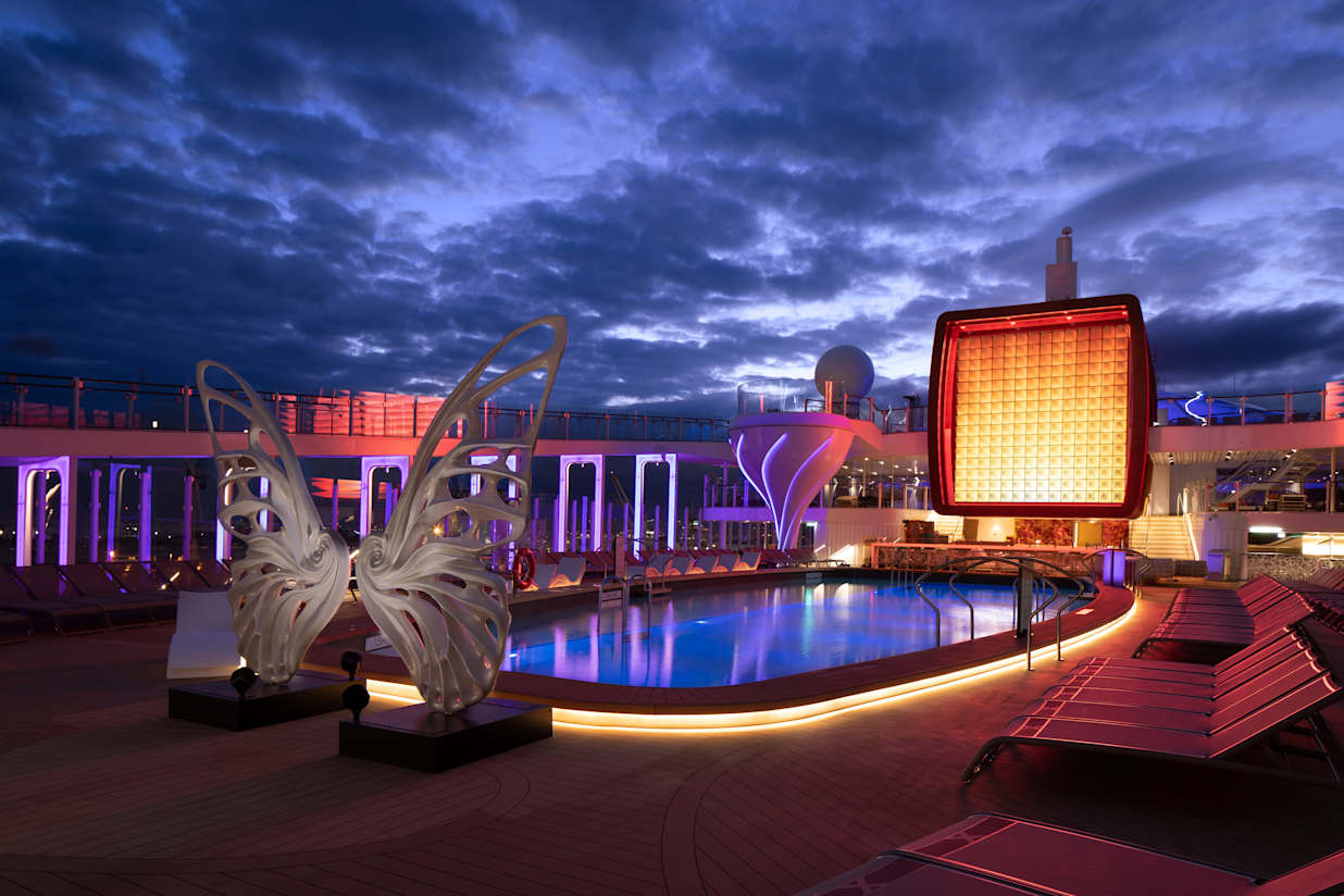 Pool deck on board Celebrity Edge